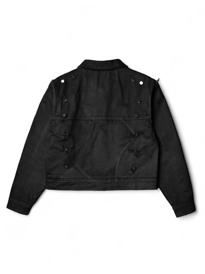 .Black Convertible Fur Jacket
